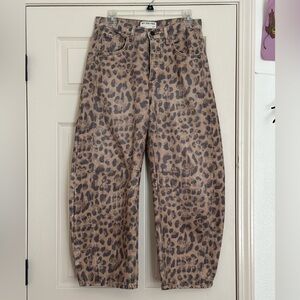 Free People Leopard Print Jeans - Brown and Black